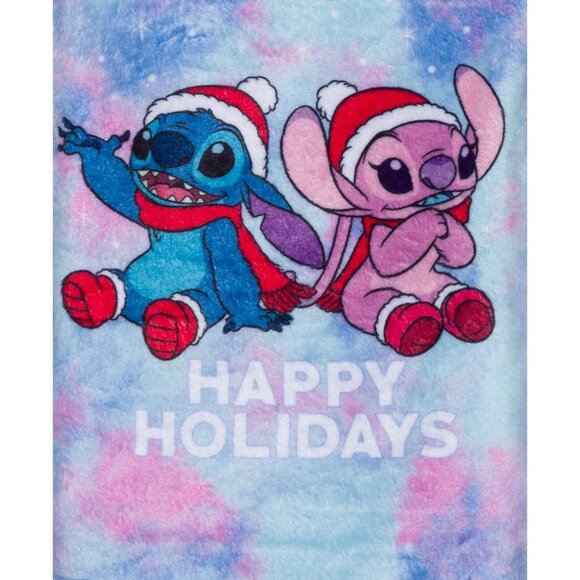 Disney Toddler Girls Stitch Happy Holidays Long Sleeve Plush Pullover Sweatshirt - Picture 2 of 3